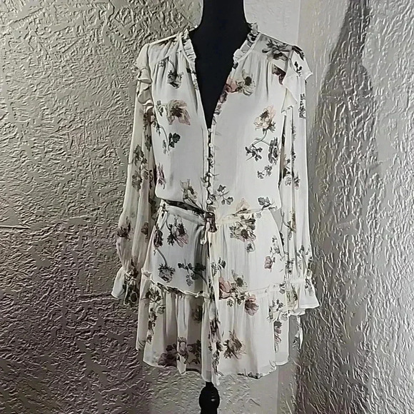 PAIGE Pomello Floral print Silk minidress in white multi - Picture 7 of 7